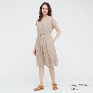 UNIQLO Crepe Jersey Short Sleeve Wrap Dress
